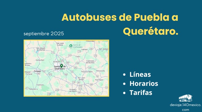 Autobuses de Puebla a Querétaro | septiembre 2025